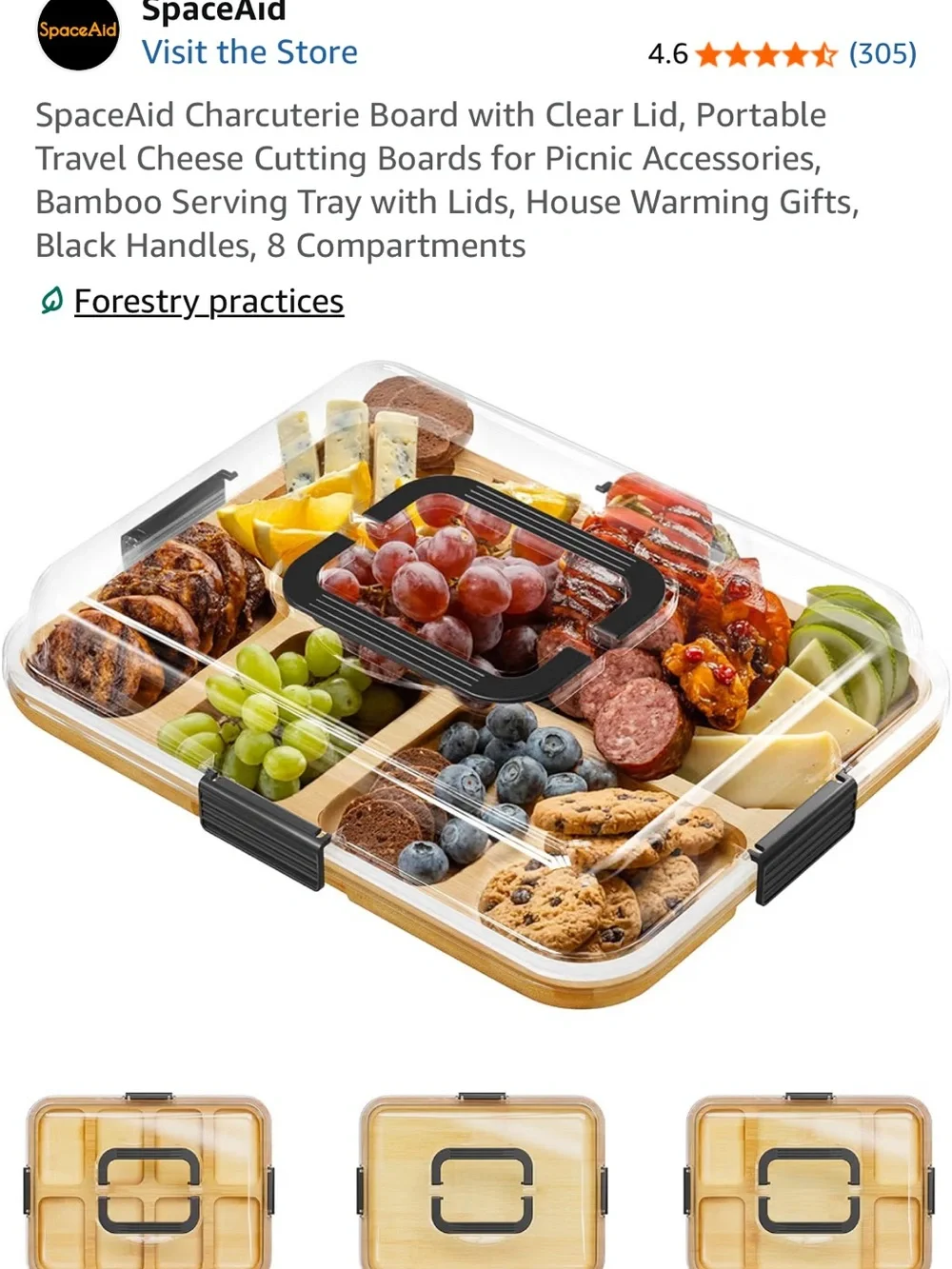 *New in box* travel charcuterie board with lid